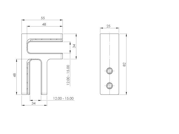 Edelstahl 12-15mm AISI 316 Glas Verbinder Glashalter Glasverbinder V4A